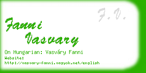 fanni vasvary business card