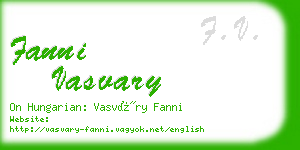 fanni vasvary business card